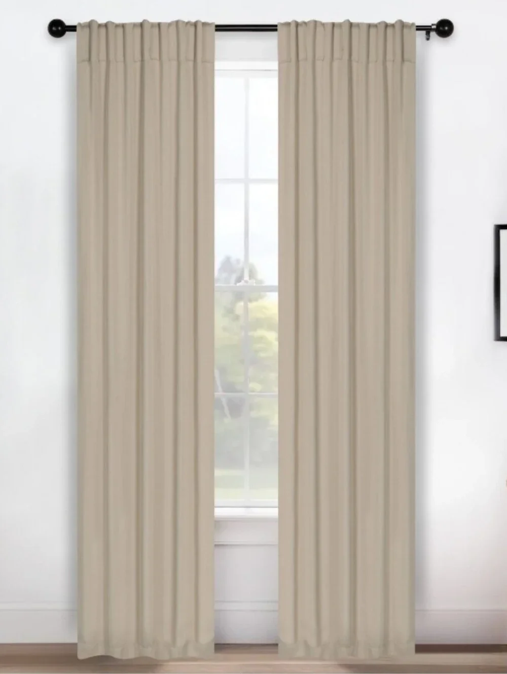 New with tags! Superior Set of 2 blackout back tab beige room darkening curtains
